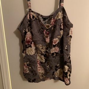 NWT Torrid Grey Floral Challis Fit n Flare Tank 1